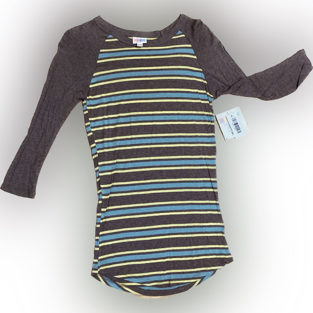 LuLaRoe Randy Striped Raglan Baseball Tee XXS NWT